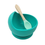 Baby Silicone Feeding Set with Wooden Spoon